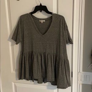TRULY MADLY DEEPLY Grey V-Neck Babydoll Top